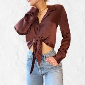 SILK BURGUNDY BUTTON DOWN